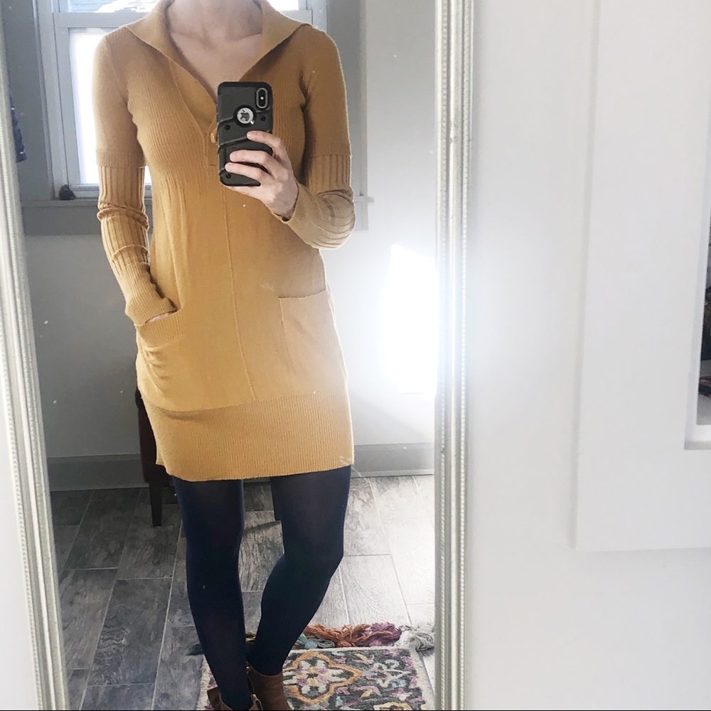 Mustard Yellow Sweater Mini Dress